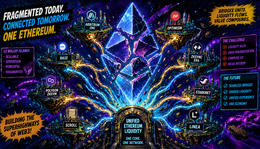 American comic book style artwork illustrating the assessment of liquidity fragmentation across Ethereum Layer 2 ecosystems.