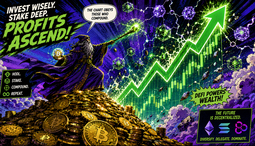 American comic book style artwork illustrating the explosive growth potential of the liquid staking derivatives market cap.